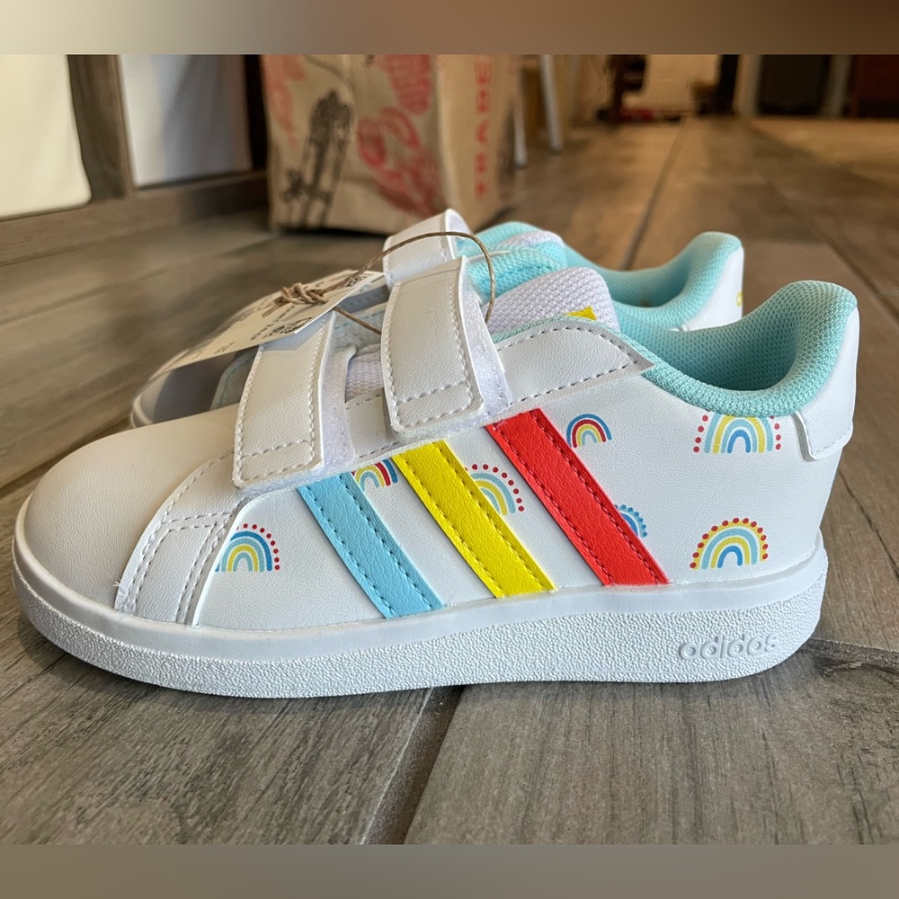 Adidas Grand Court 2.0 Sneakers - Brand New with Rainbows!
